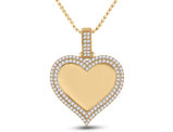2.50 Carat (ctw G-H, I2) Diamond Pave Heart Pendant Necklace in 14K White Gold with Chain